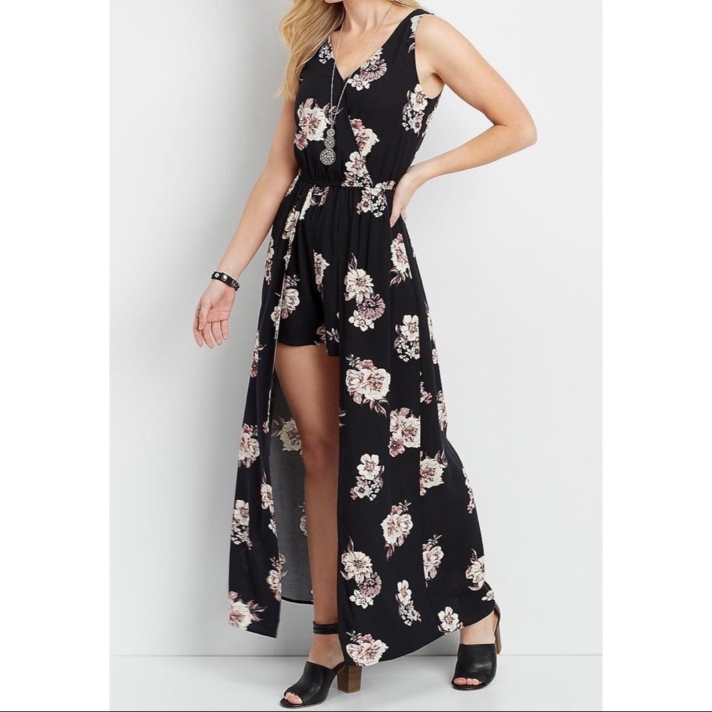 Maurices Floral Walk Through Romper Dress